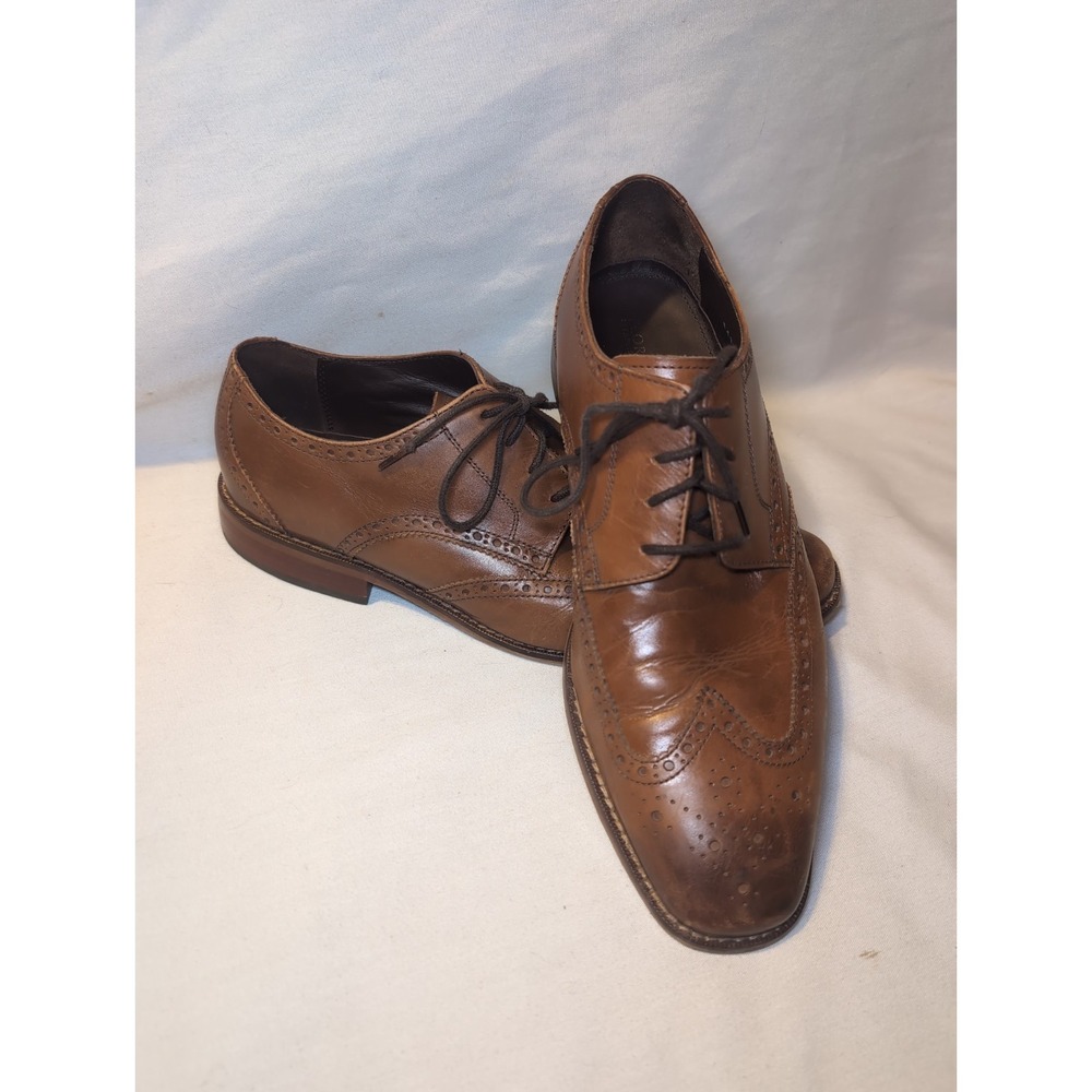 Florsheim 14137-257 Castellano Wingtip Saddle Tan Leather Mens Loafers 10D